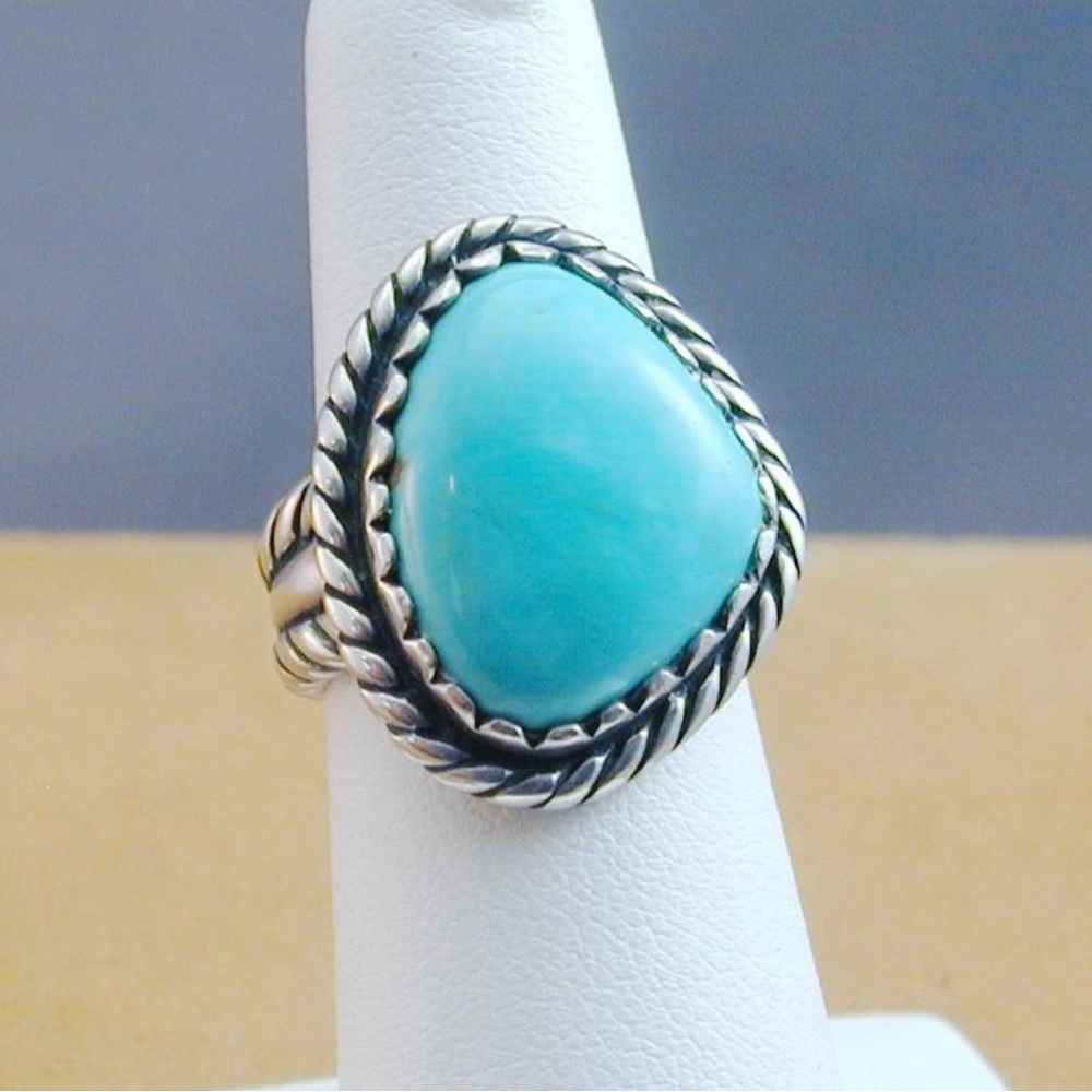Vintage Carolyn Pollack 925 Sterling Silver Turquoise Band Ring